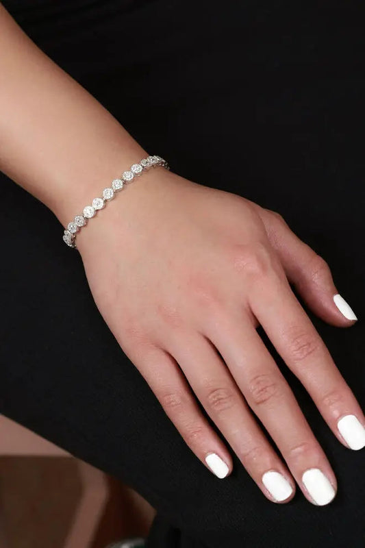 Sterling Silver Round Tennis Bracelet 001 - 1