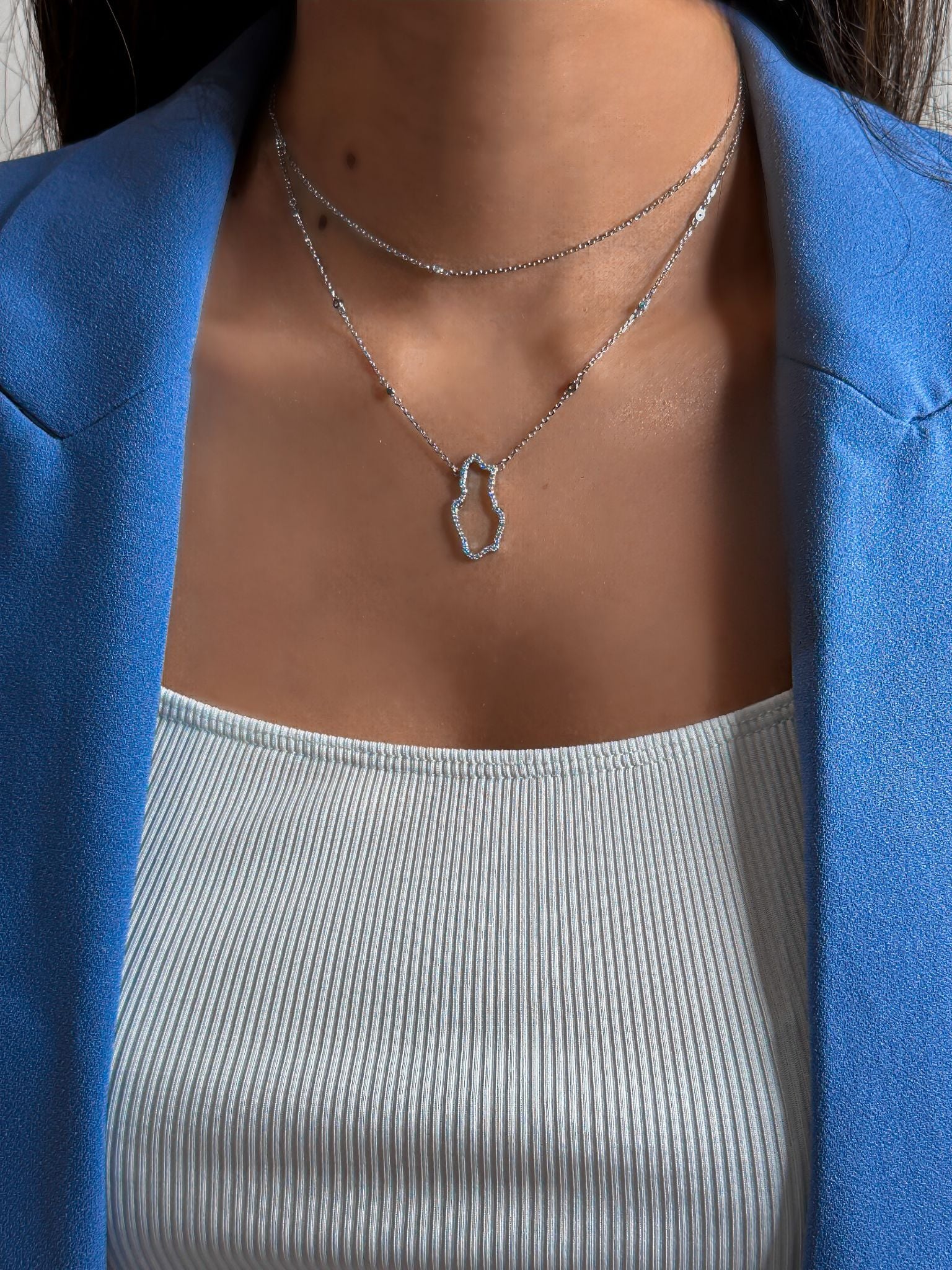 Qatar Map Double Chain Necklace - 1