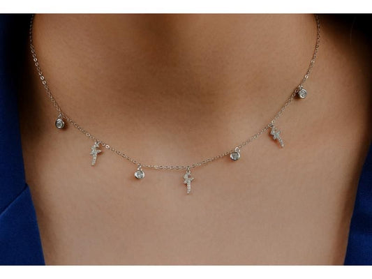 Sterling Silver Arabic Letter Necklace_أ - 1