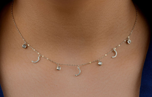 Sterling Silver Arabic Letter Necklace_ ر - 1