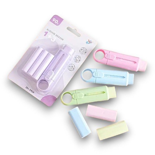 4pcs/pack Push-pull Erasers Retractable Eraser - 1