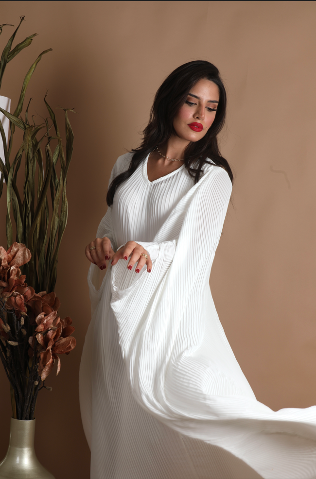 Flounce Sleeve Belted Dress
