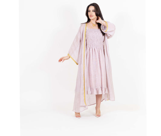 Shoulder Straps Midi Dress With Kimono