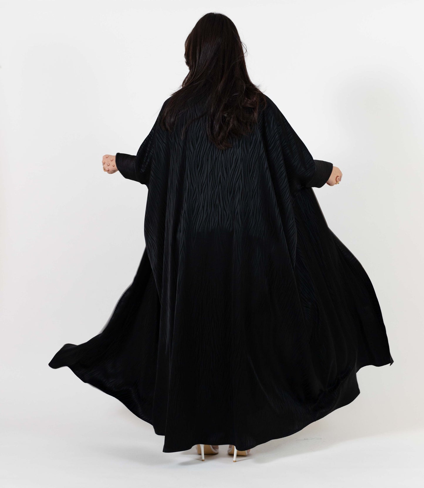 Printed Black Abaya
