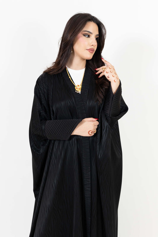Printed Black Abaya