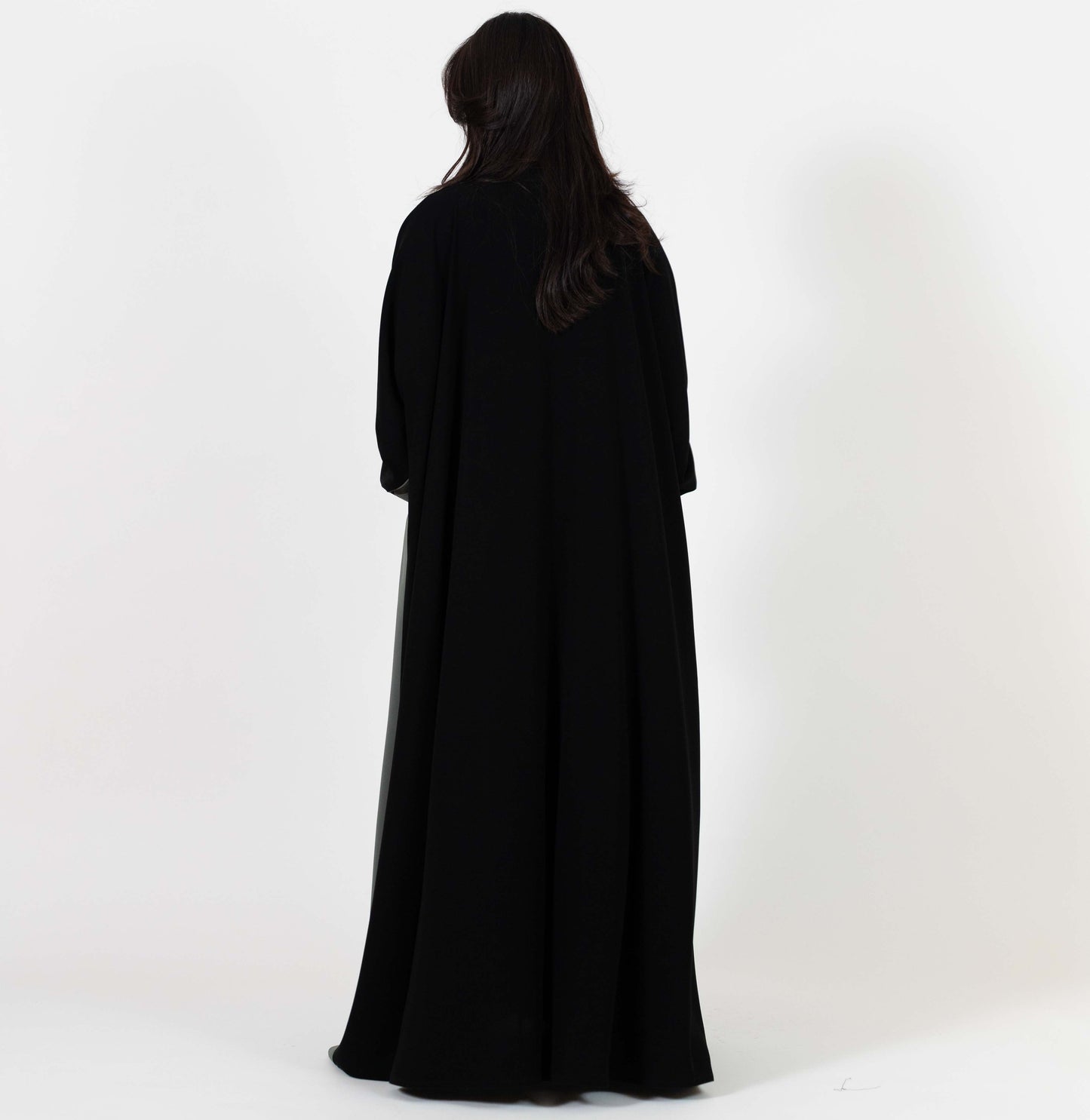 Half Black Half Gray Abaya