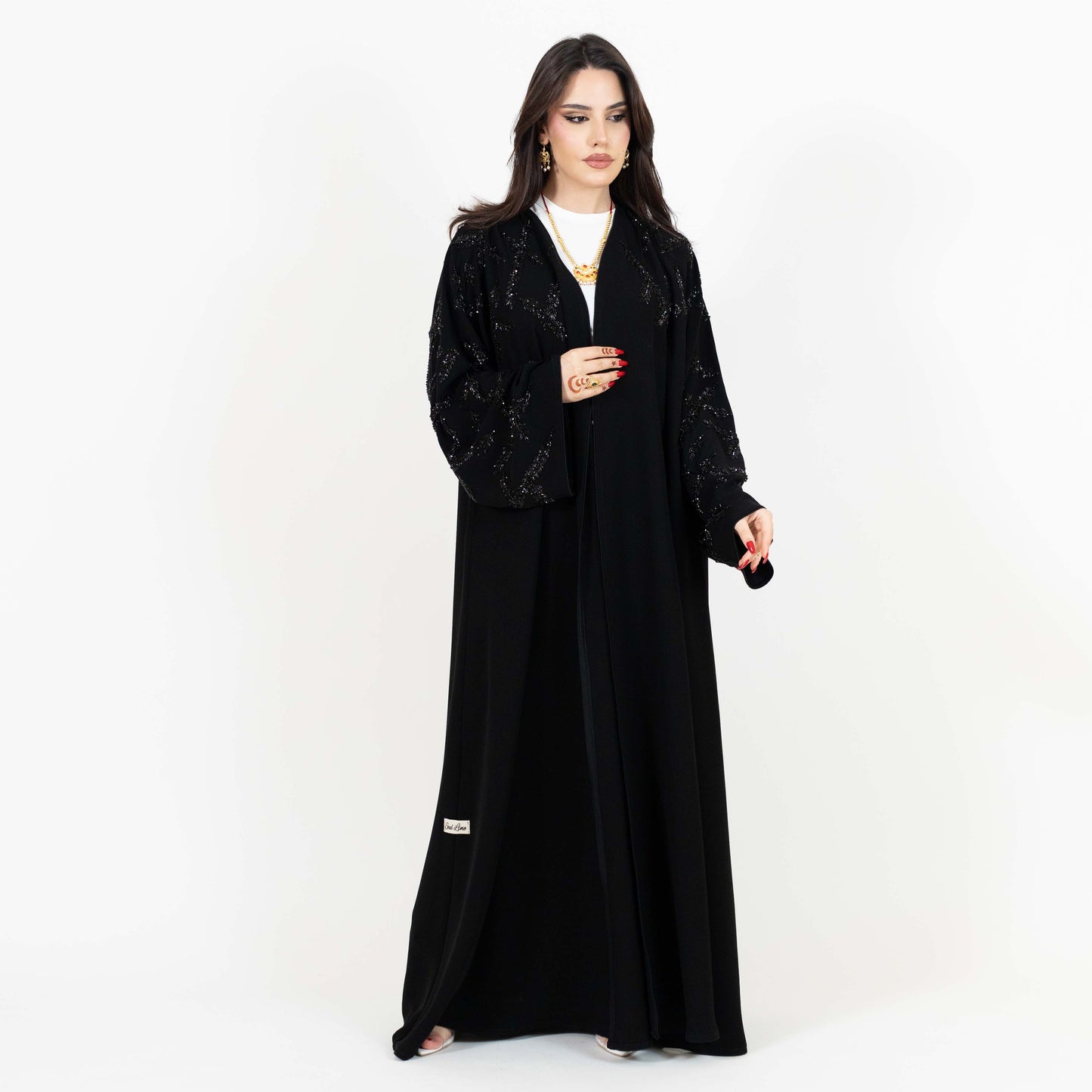Black Abaya With Embroidered Beads