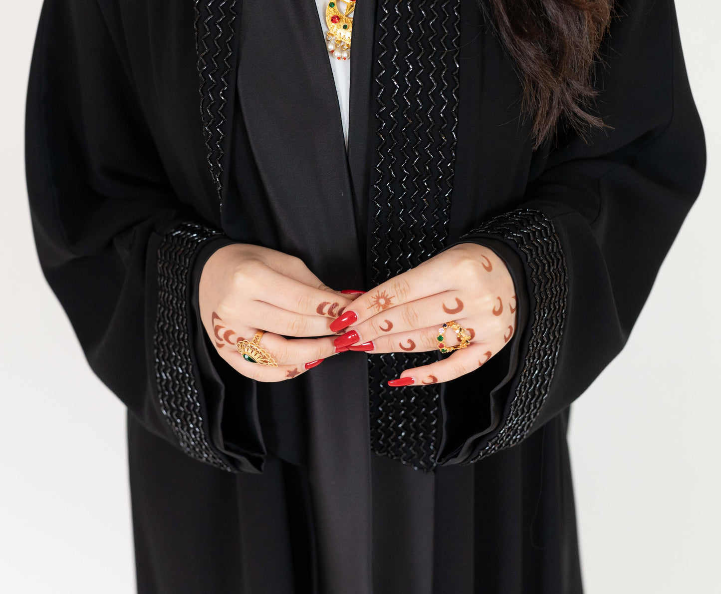 Classic Beaded Black Abaya