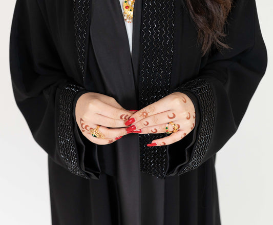 Classic Beaded Black Abaya