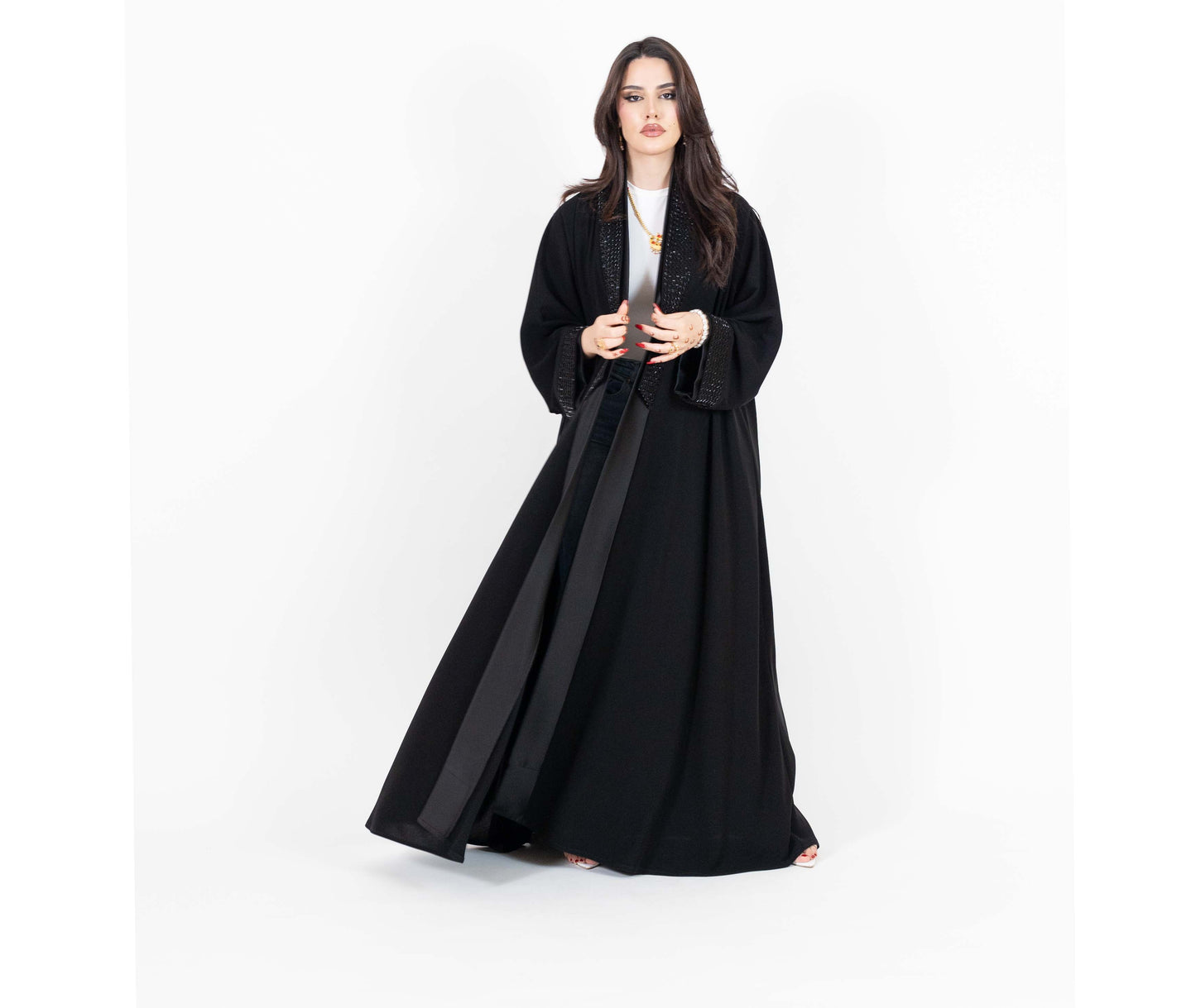 Classic Beaded Black Abaya