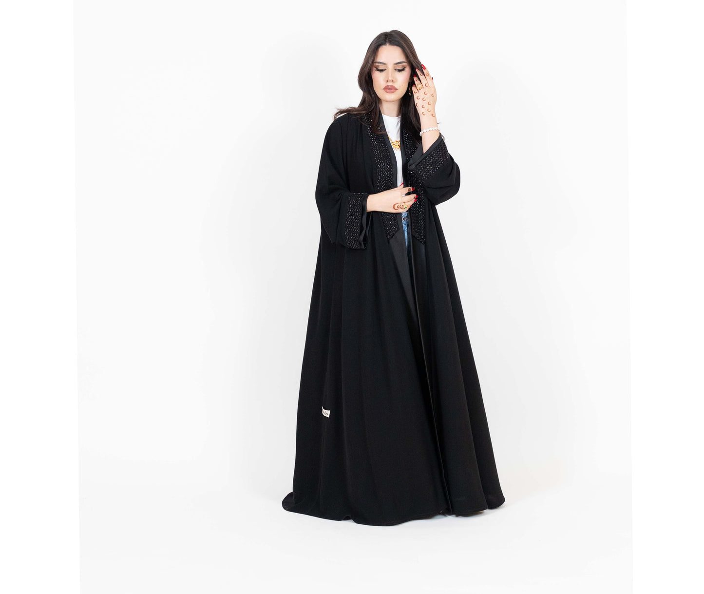 Classic Beaded Black Abaya