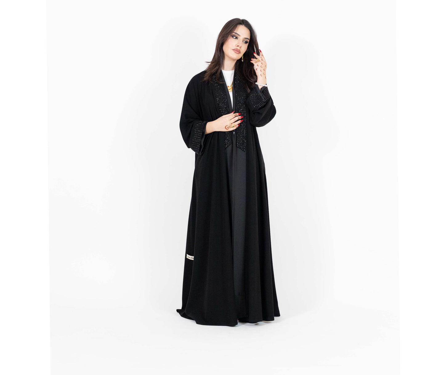 Classic Beaded Black Abaya