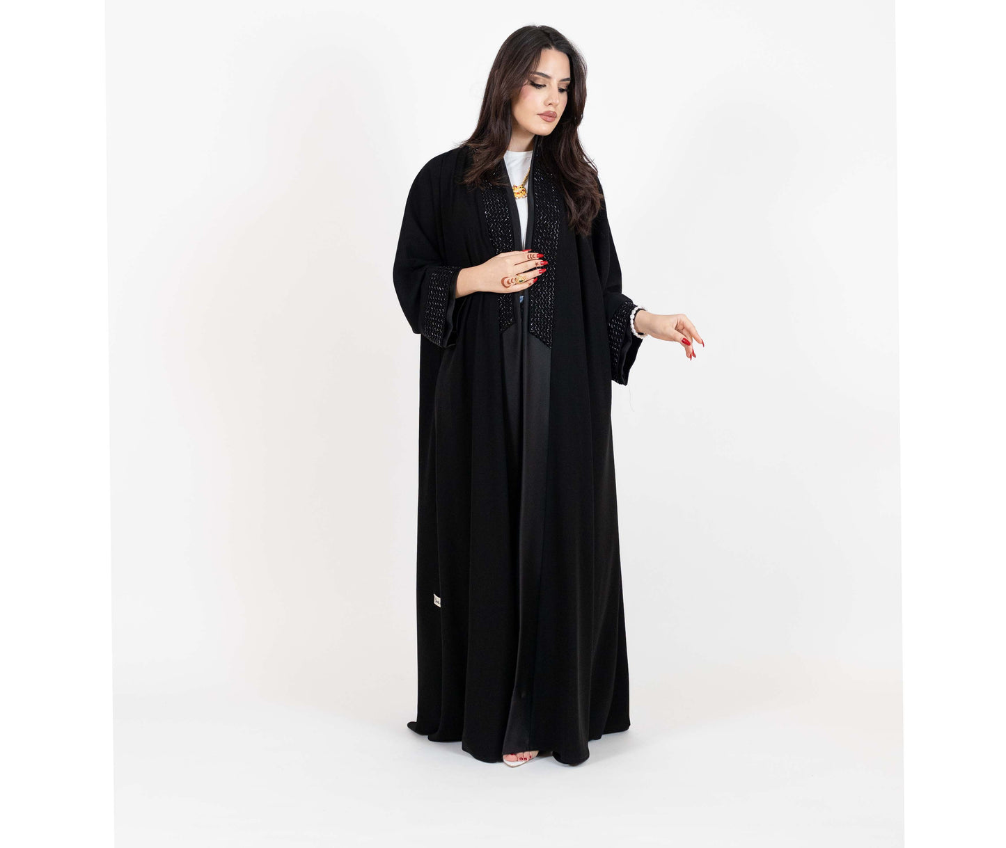 Classic Beaded Black Abaya