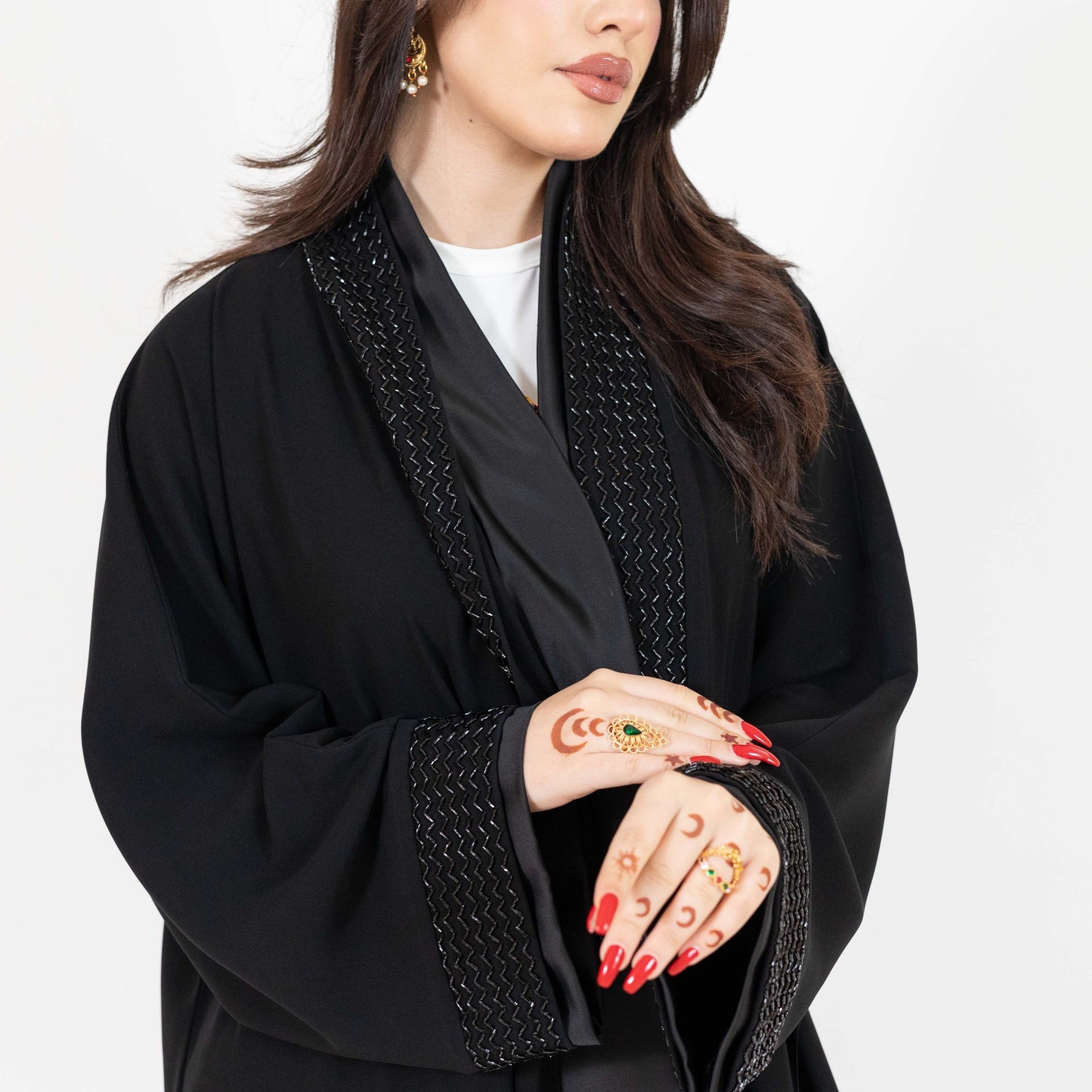 Classic Beaded Black Abaya