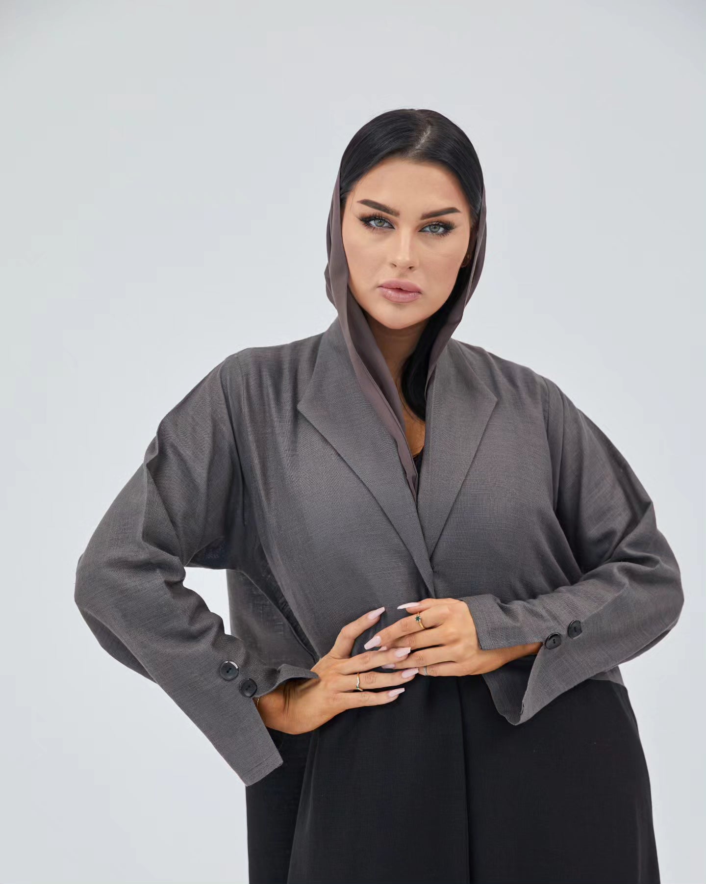 Grey abaya  - 3
