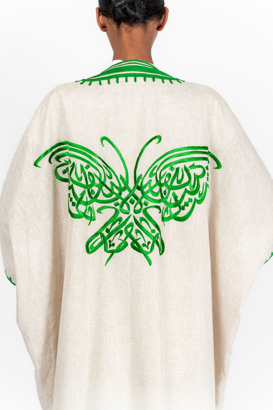 jallabiya off white linen - 1