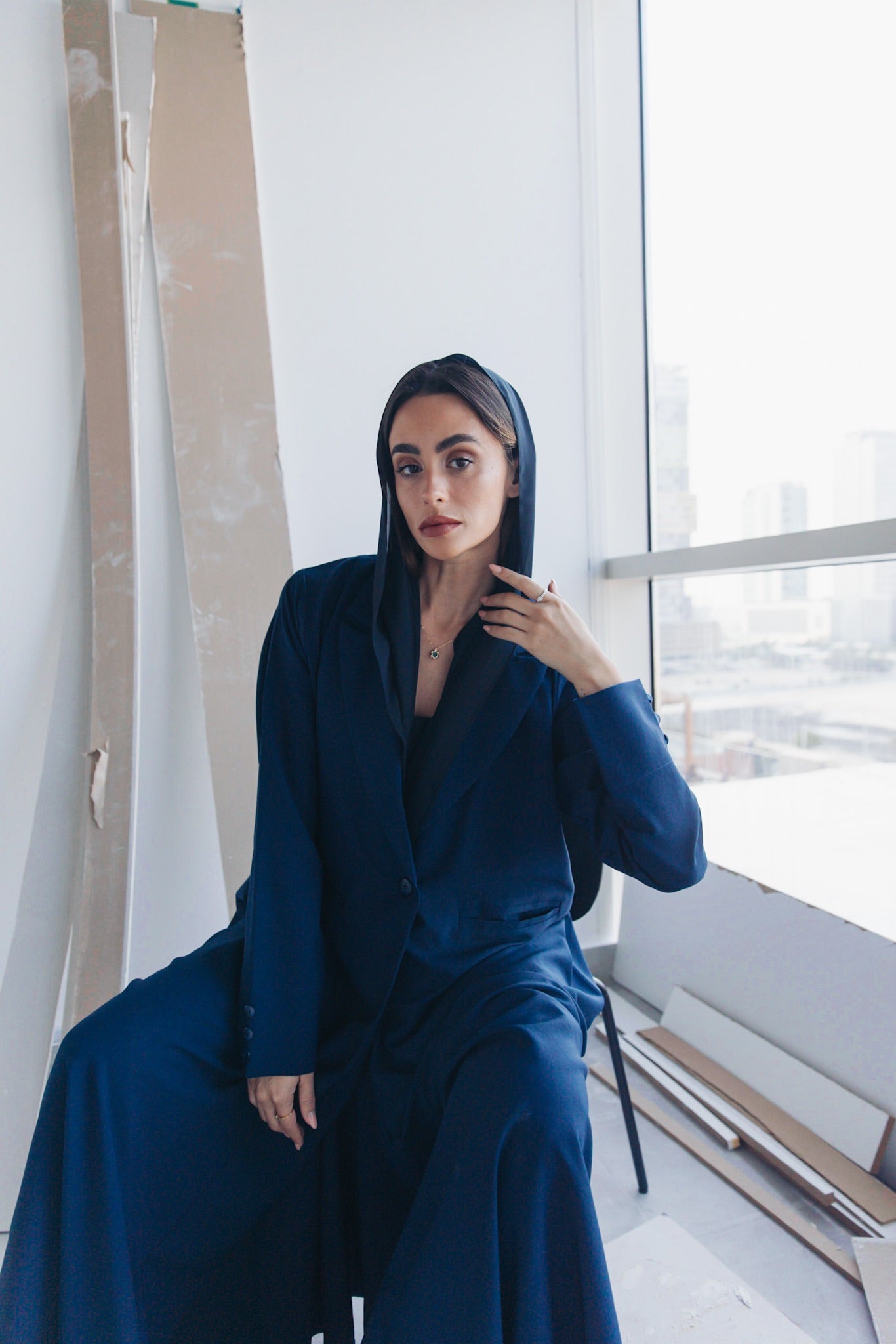 Navy formal abaya - 4