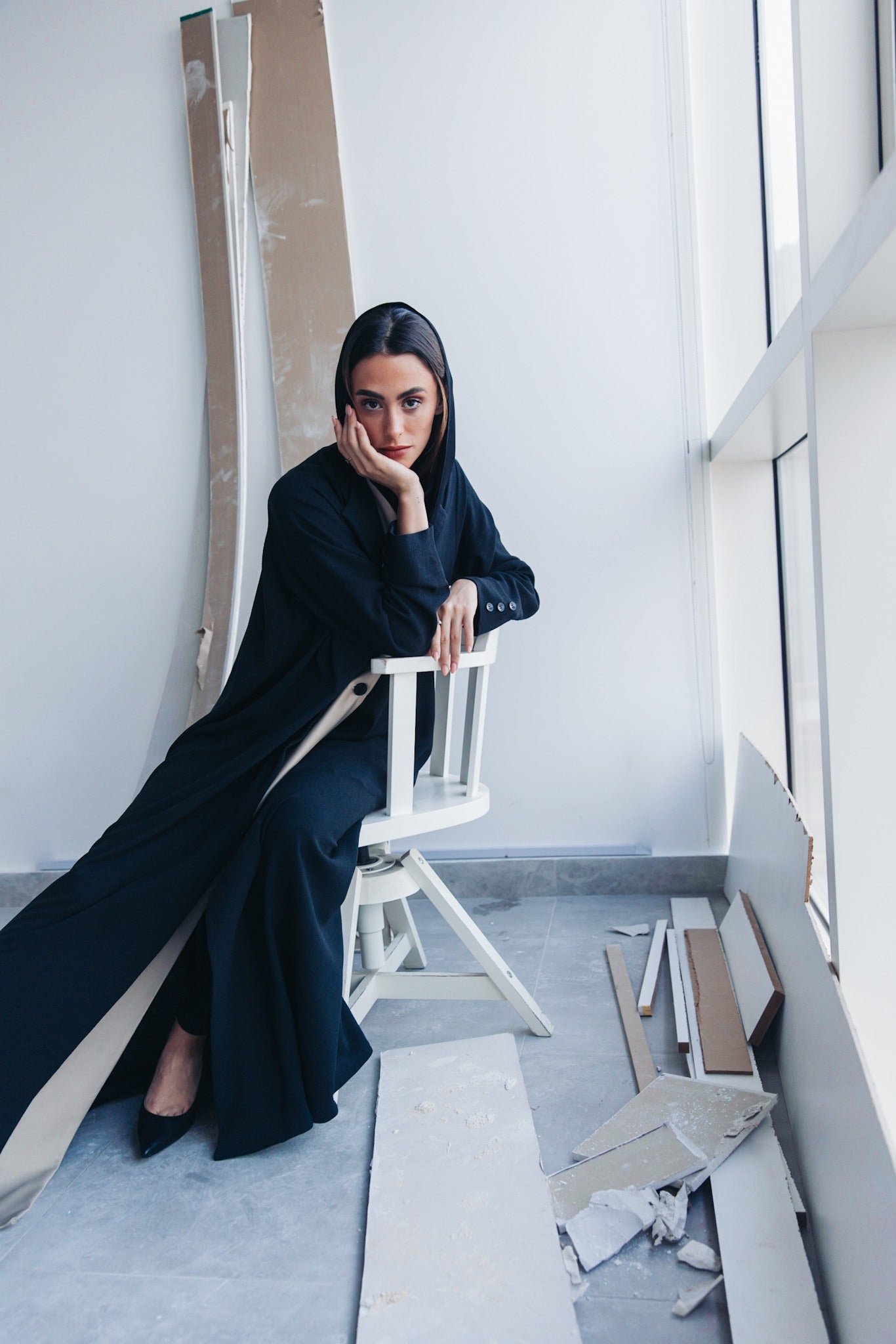 Black and beige abaya - 3