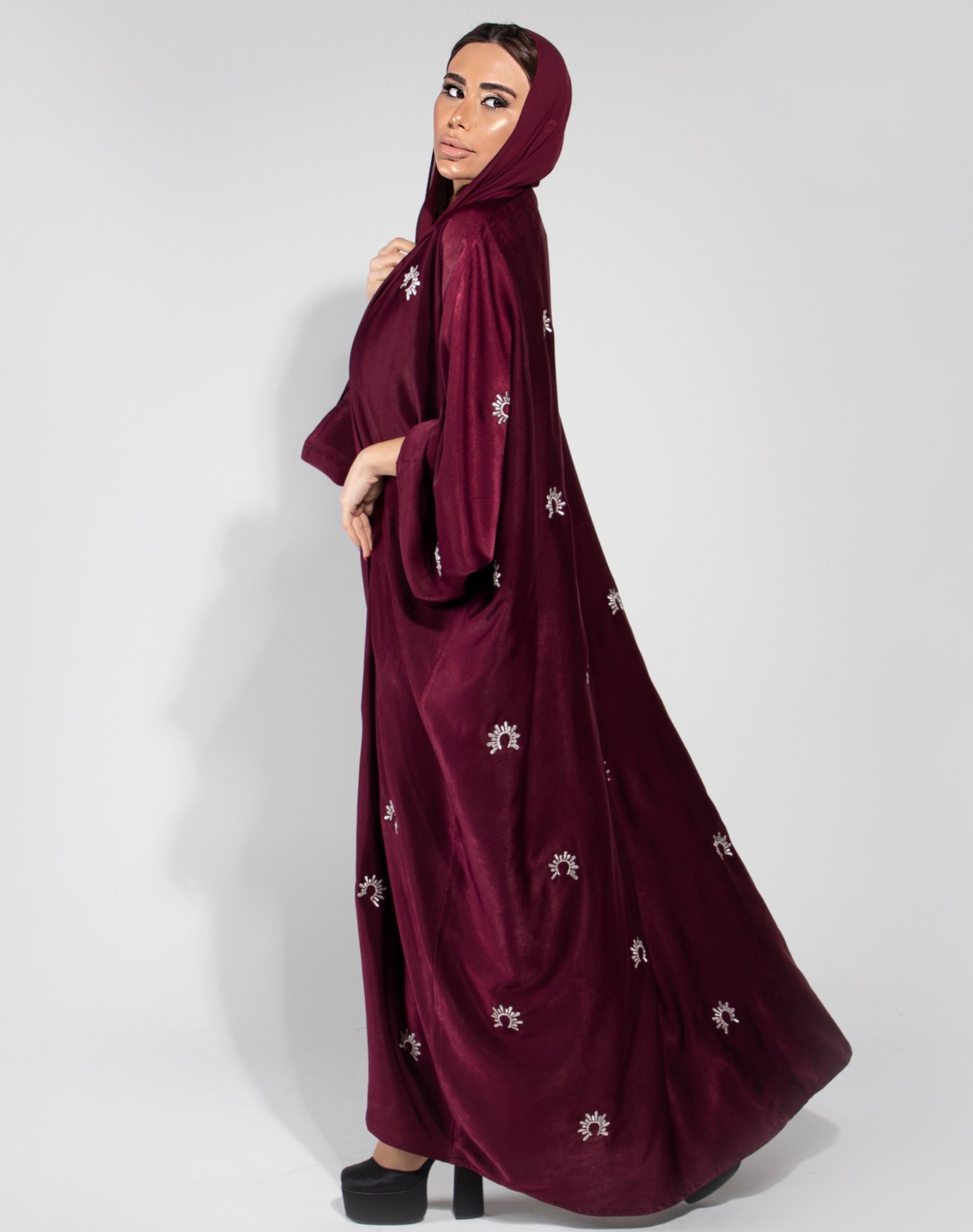 Burgundy Abaya - 1