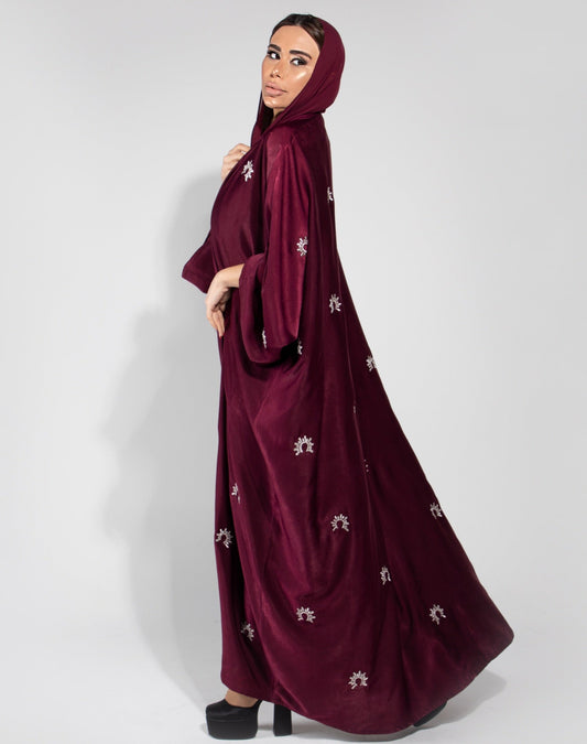Burgundy Abaya - 1