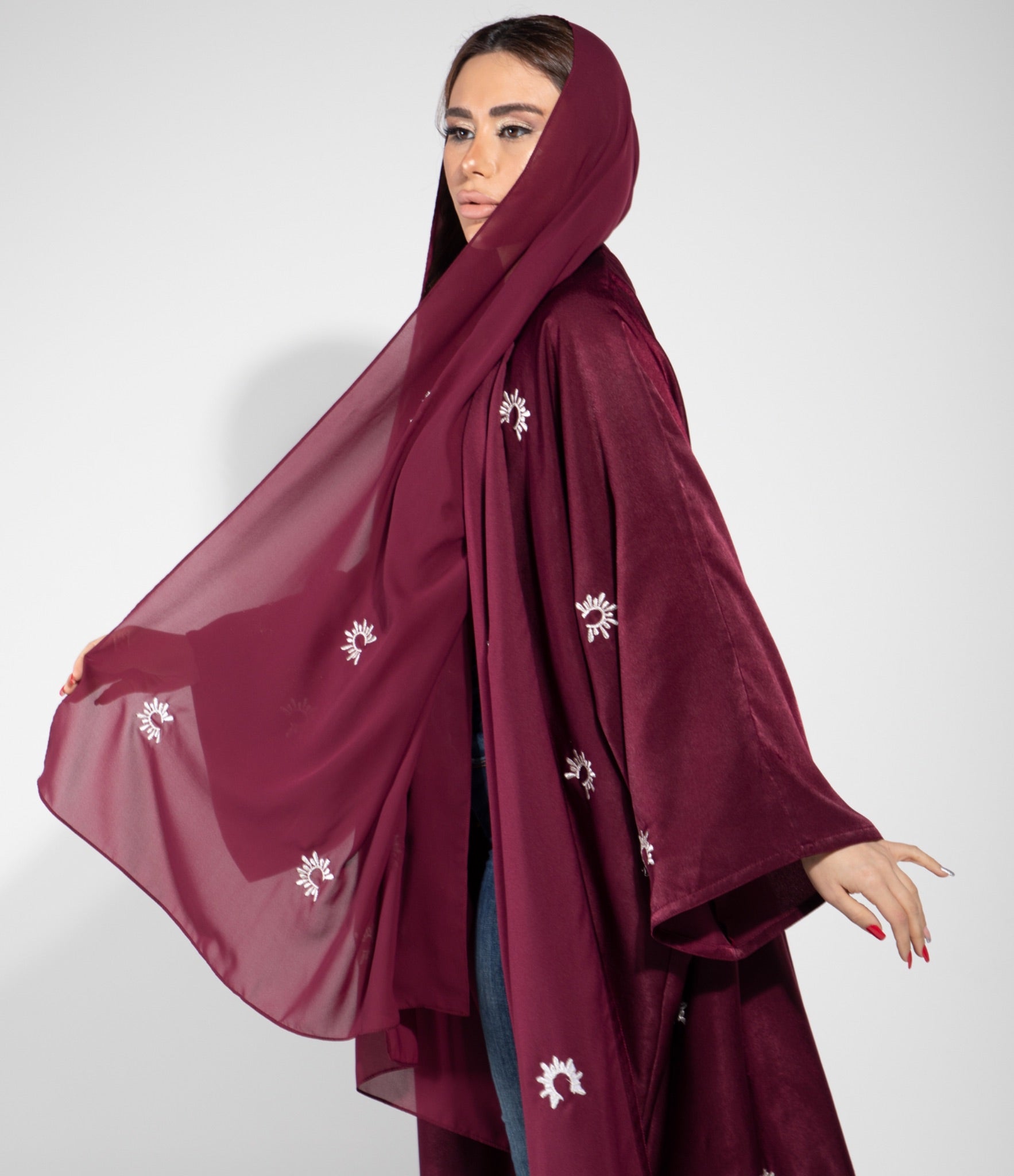 Burgundy Abaya - 2
