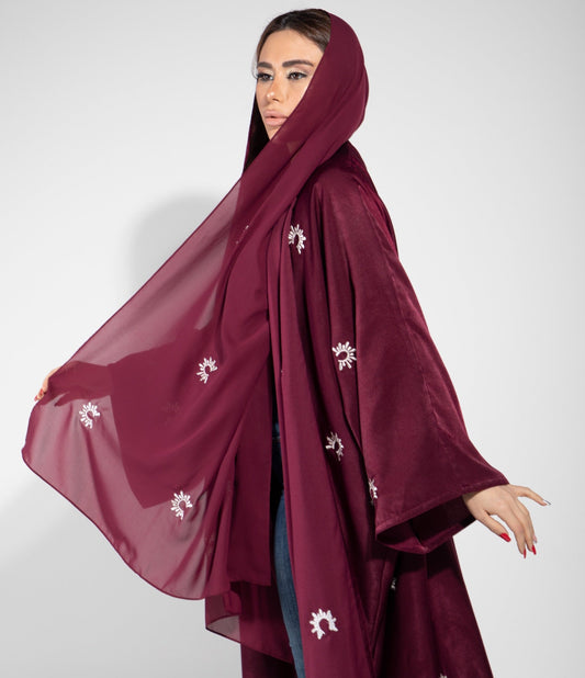 Burgundy Abaya - 2