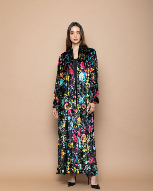 Abaya Velvet - Printed - 2