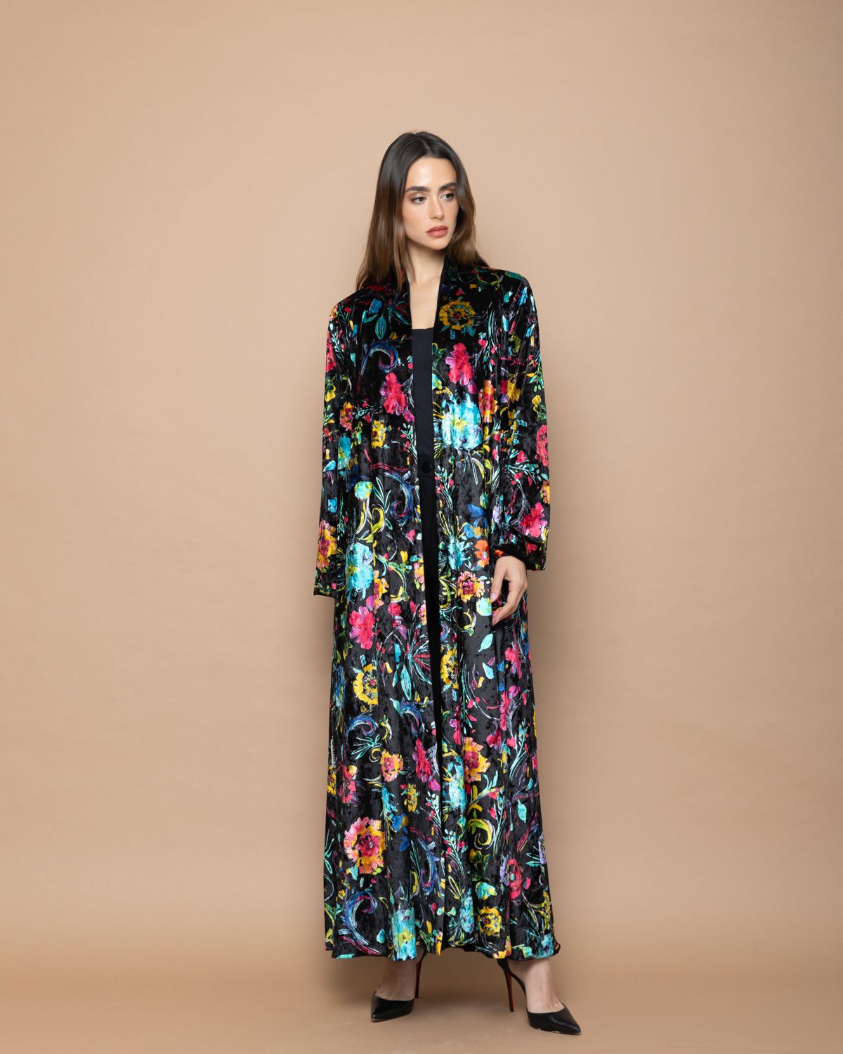 Abaya Velvet - Printed - 4