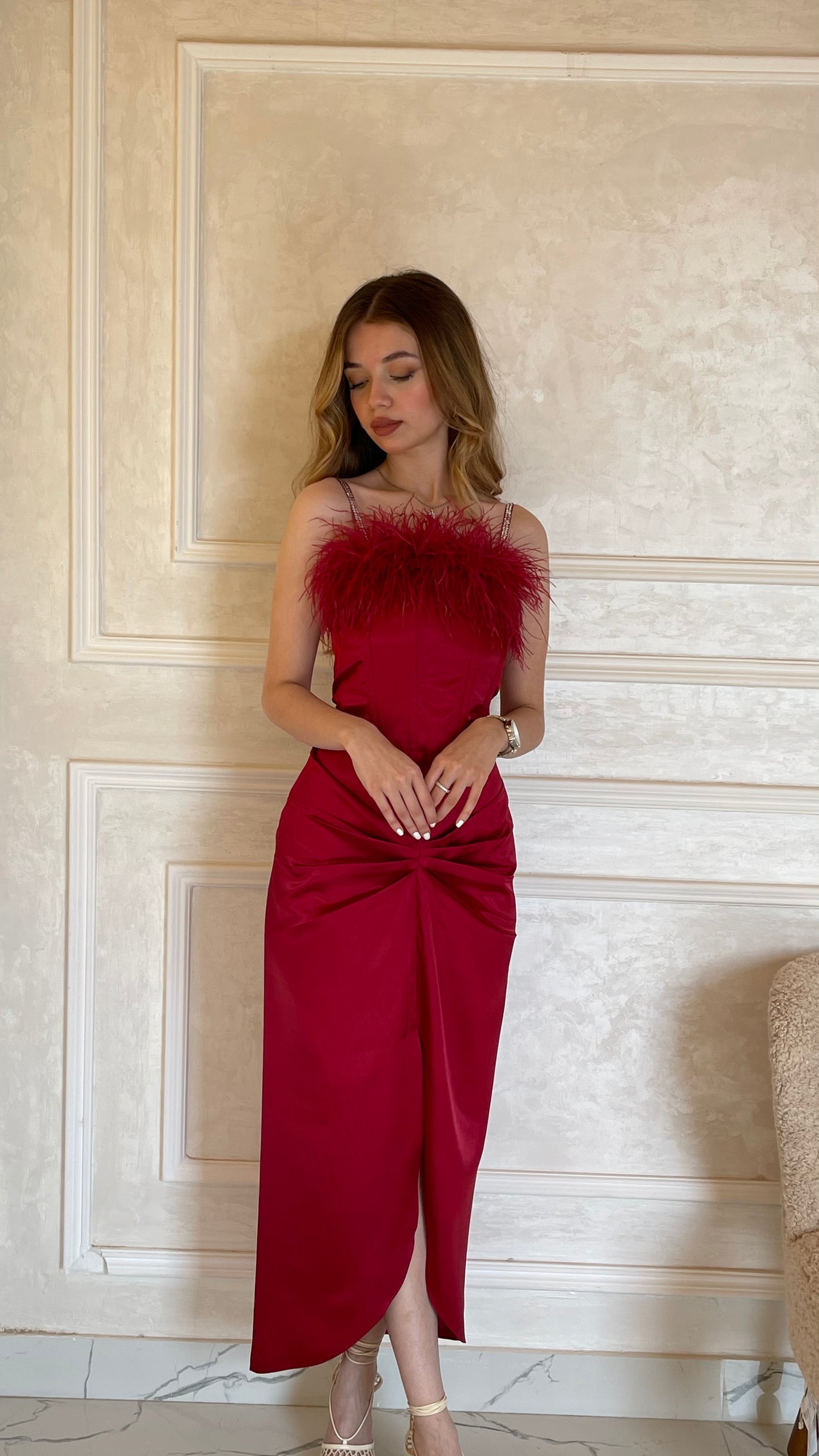 Maroon corset with crystals
