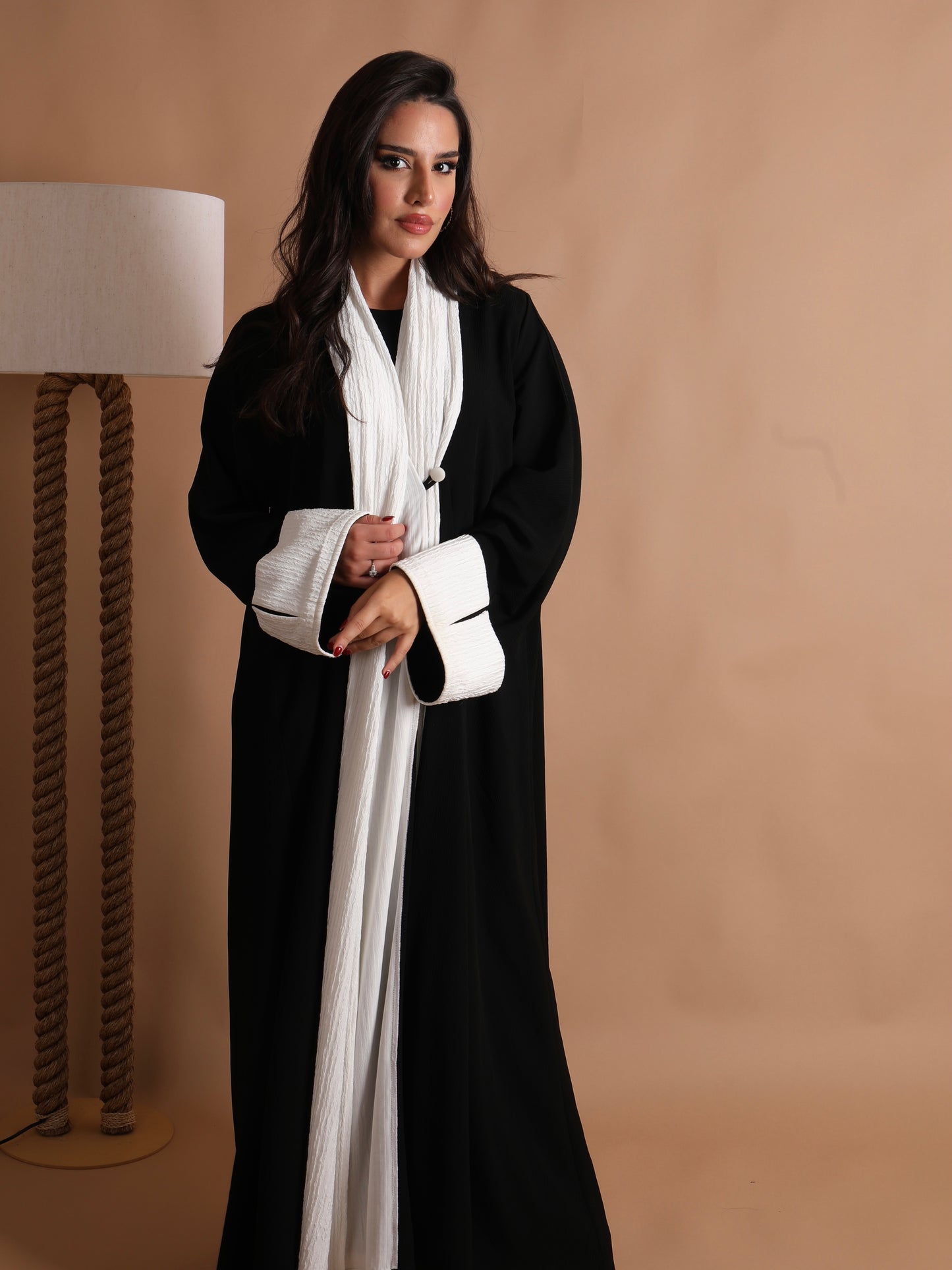 Black and white elegant abaya