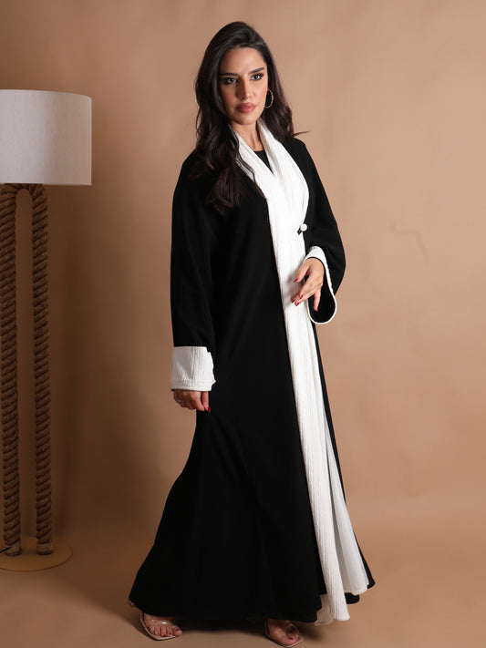 Black and white elegant abaya