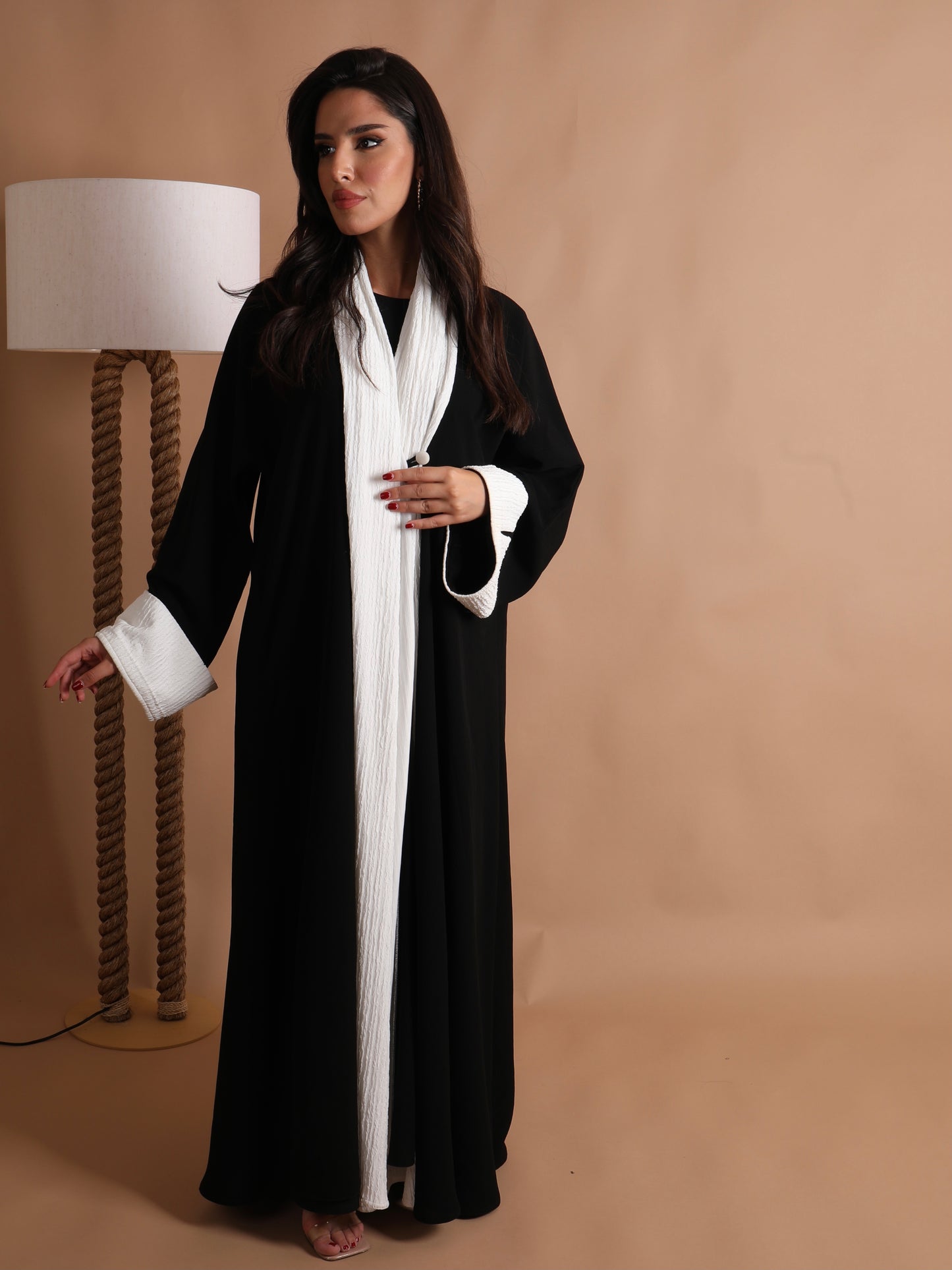 Black and white elegant abaya