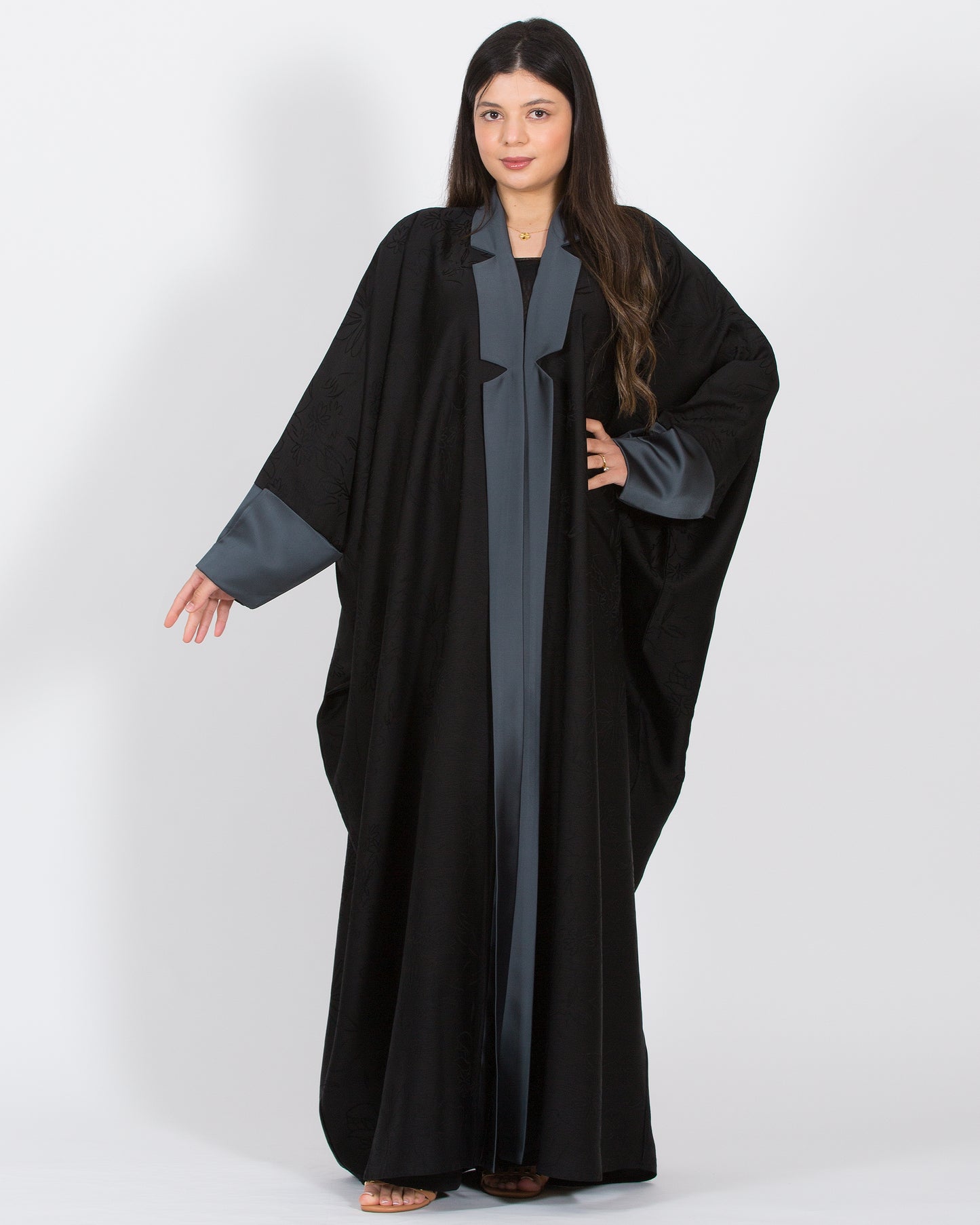 Black and gray abaya