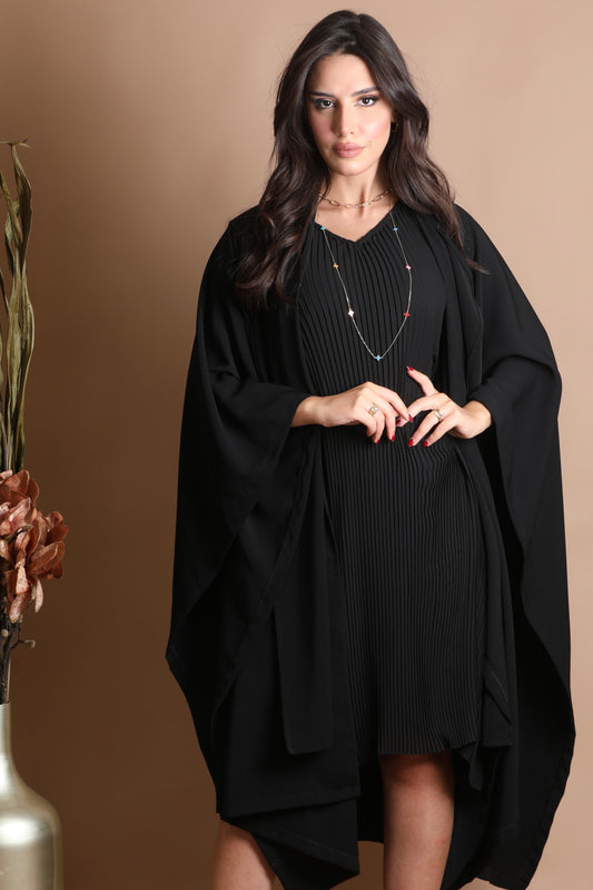 Flowy midi black dress