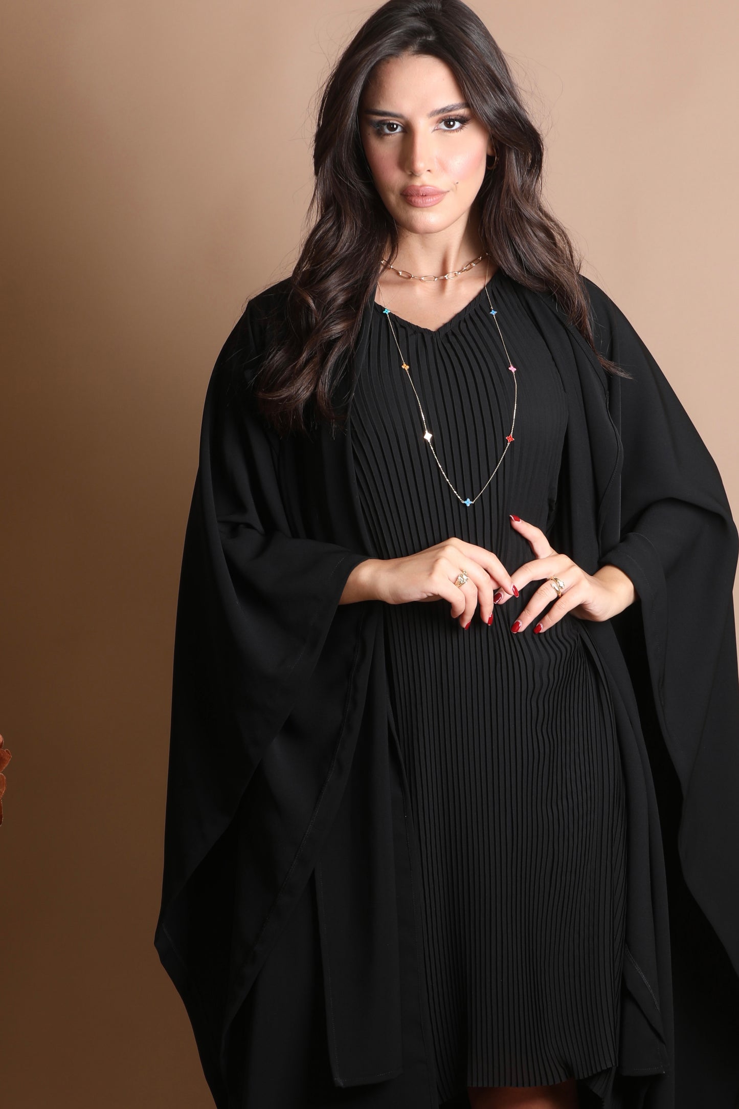 Flowy midi black dress