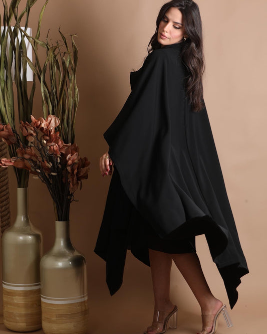 Flowy midi black dress