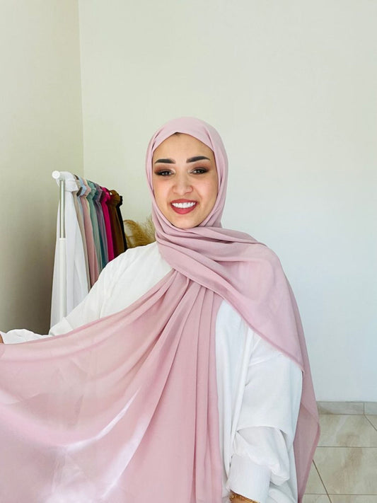 GORGETTE HIJAB - PINK/حجاب جورجيت - وردي - 1