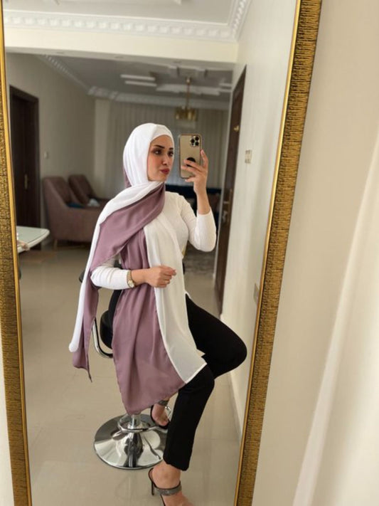 2 Colours Gorgette Hijab/حجاب جورجيت لونين - 1