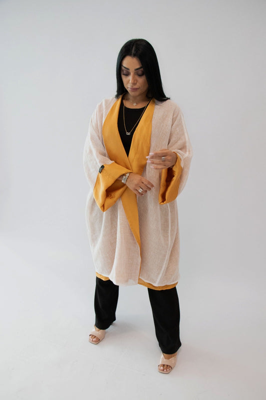 Formal white travel wear abaya - 2