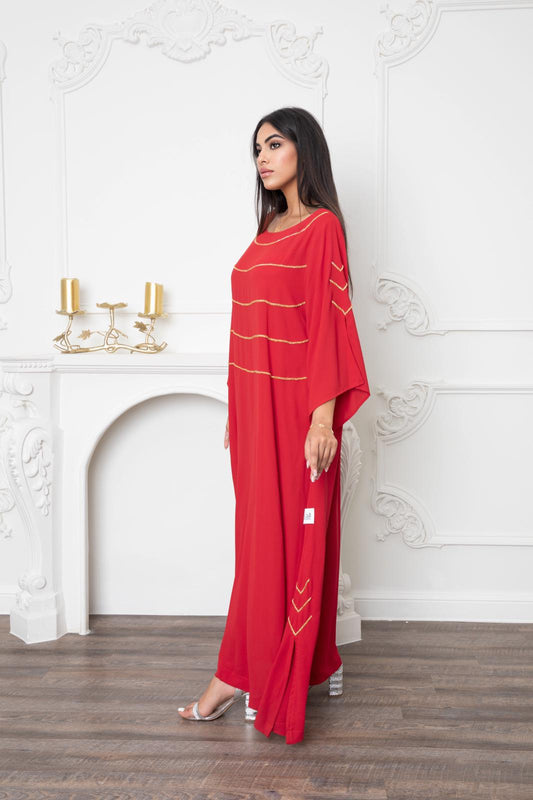 Red flowy jalabya