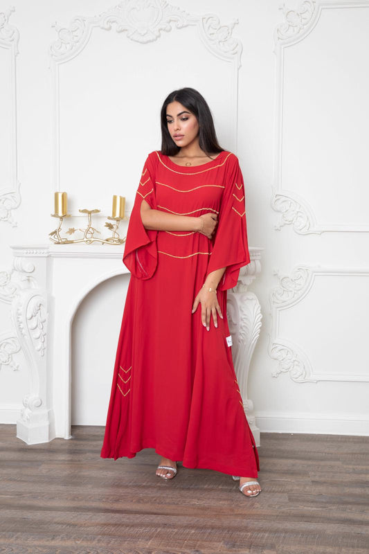 Red flowy jalabya