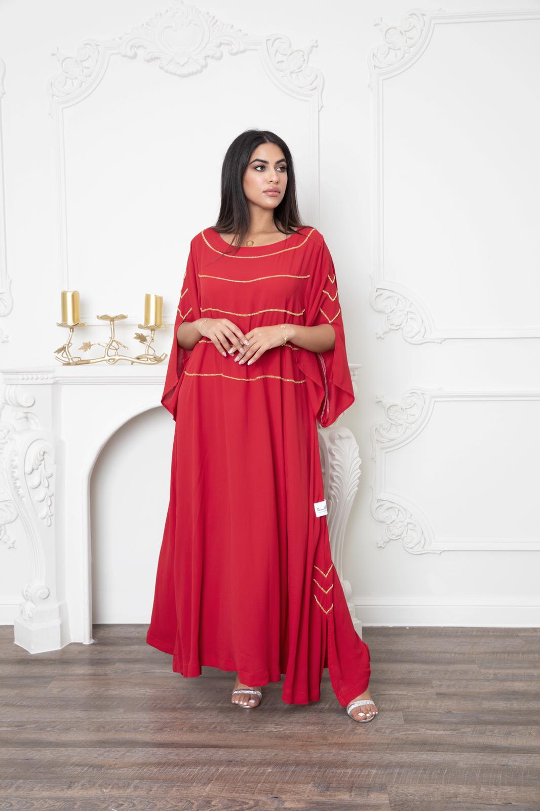 Red flowy jalabya