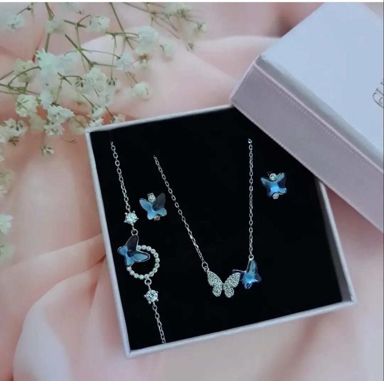 Blue Butterfly Sterling Silver Set - 1