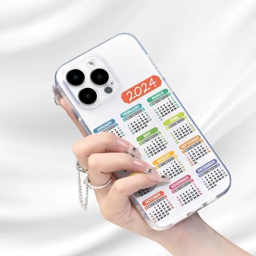 Calendar - Transparent Bright Surdial TPU Color Painting Pattern Phone Case - 1