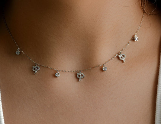 Sterling Silver Arabic Letter Necklace_هـ - 1