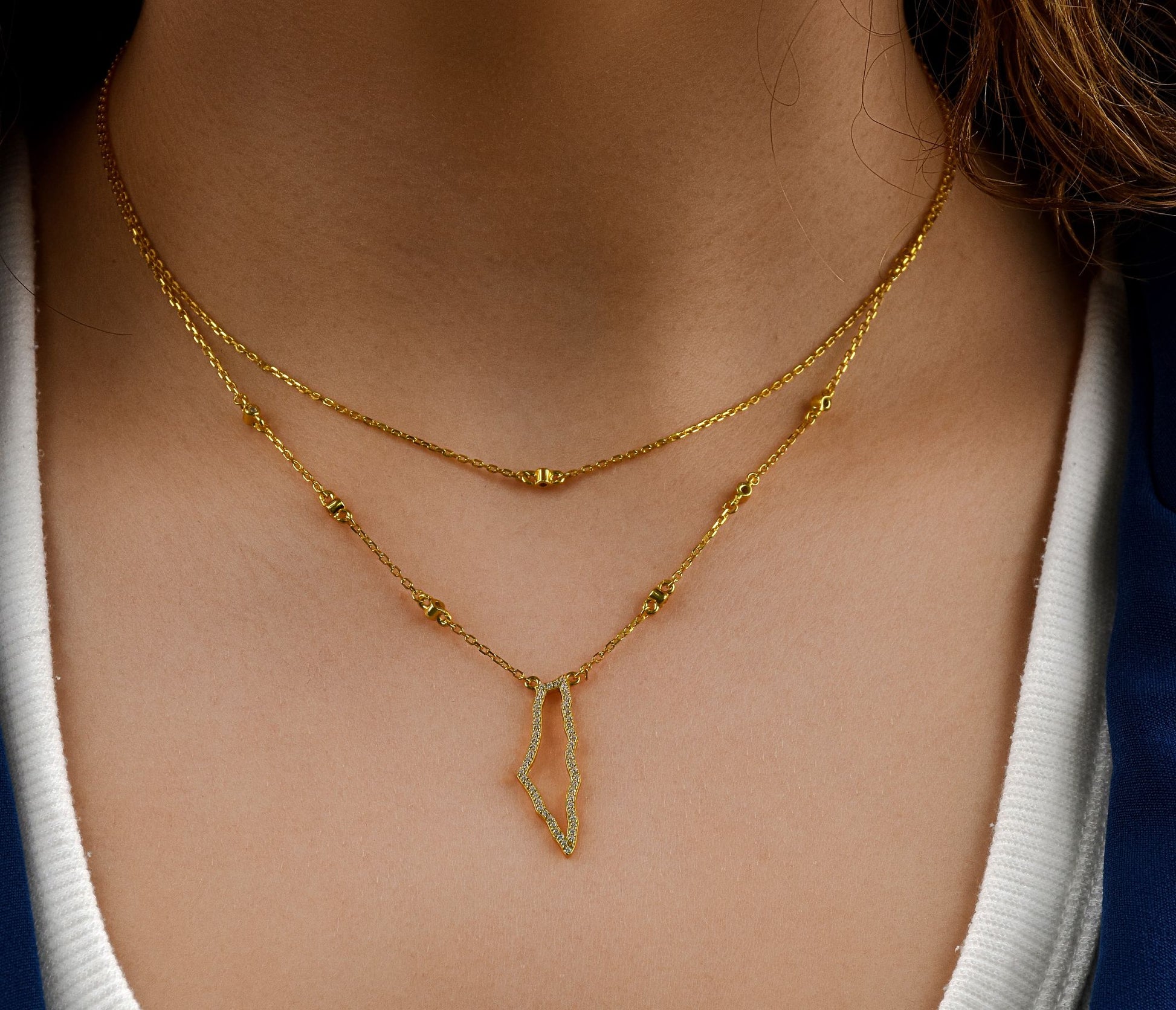 Palestine Double Chain Necklace - 1