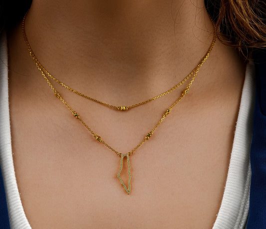 Palestine Double Chain Necklace - 1