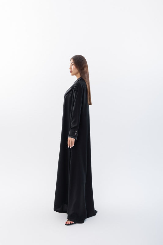 Elegant jacket abaya with Black Buttons - 1