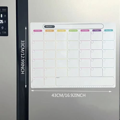 Monthly Fridge Calendar Whiteboard With Extra-Thick Magnet - 4