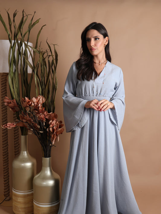 Floor Length Dress With Wide Sleeves